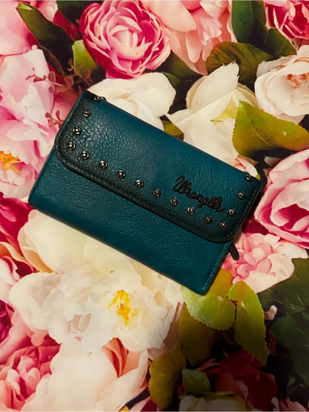 Wrangler Teal Stud-Trim Women's Wallet
